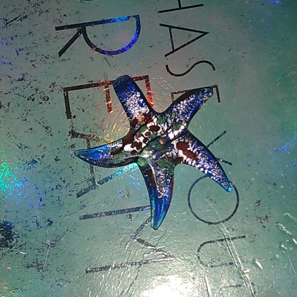 Blue glass star pendant